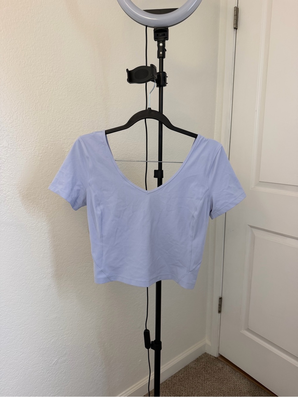 lululemon athletica Light Lavender V-Neck Crop Top